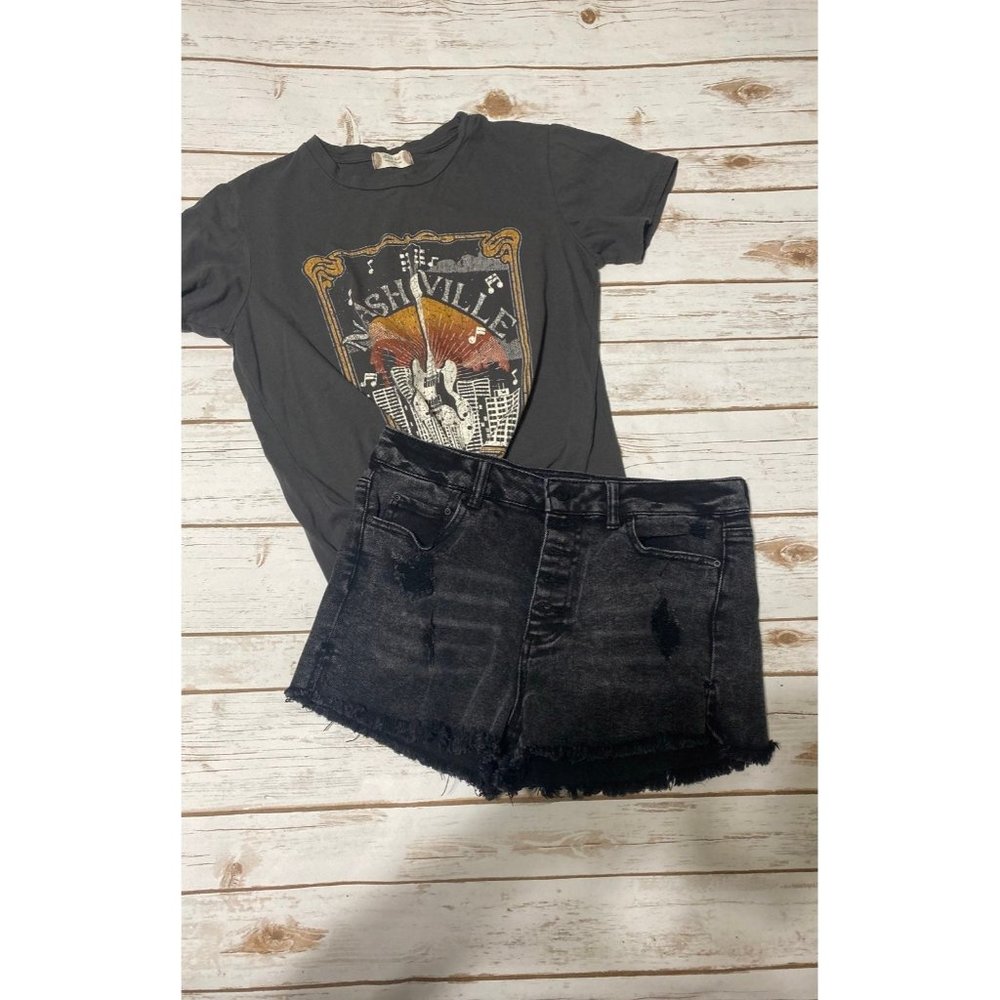 Indigo Rein Black Denim Shorts Size 29